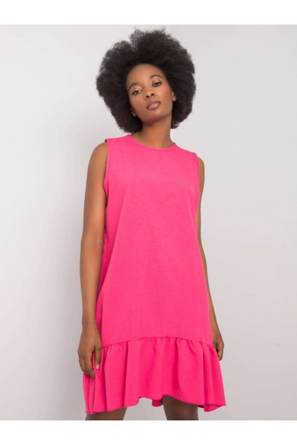 Dámske tmavo-ružové šaty s volánom WN-SK-701.81 Pink
