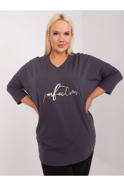 Dámska blúzka plus size grafitovo-sivá RV-BZ-14003.45