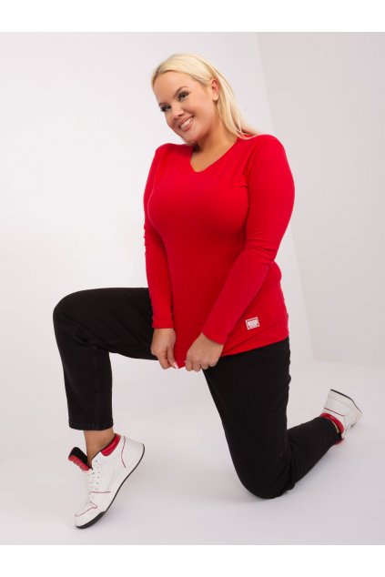 Dámska blúzka plus size červená RV-BZ-9257.19