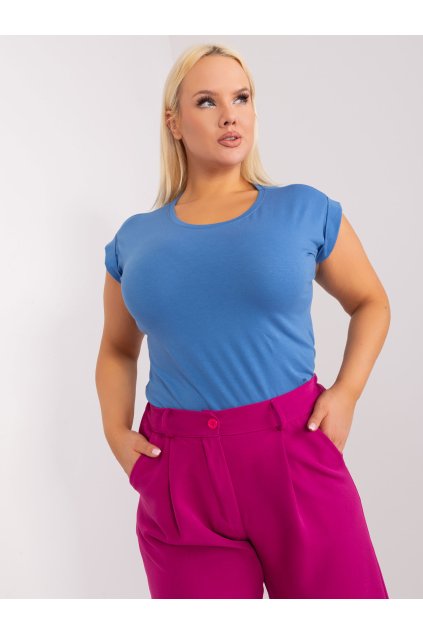 Dámske plus size farba tmavo-modrá kód RV-TS-4833.29