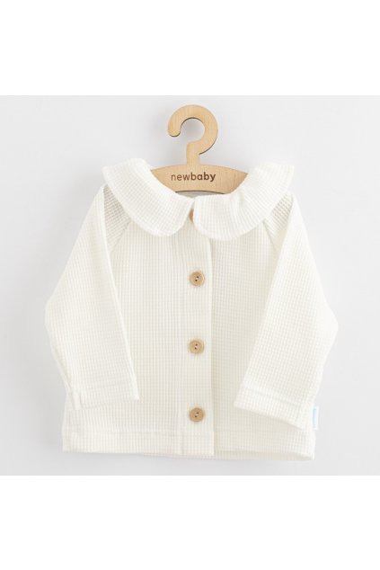 Dojčenský kabátik na gombíky New Baby Luxury clothing Laura biely