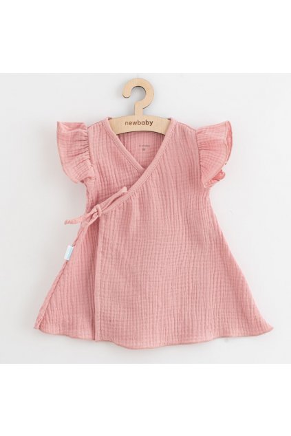 Letné dojčenské mušelínové šaty New Baby Soft dress ružová