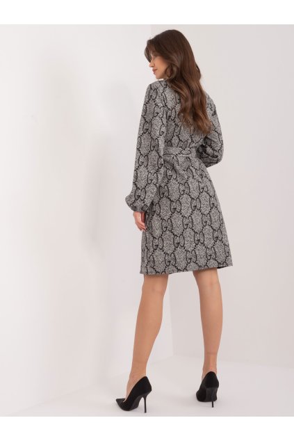 Dámske sivo-čierne šaty pletene dizajnove kód produktu LK-SK-509526-1.06