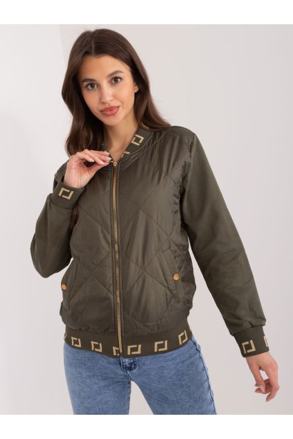 Dámska khaki bombera RV-BL-8224.22 - 90% bavlna, 10% elastan