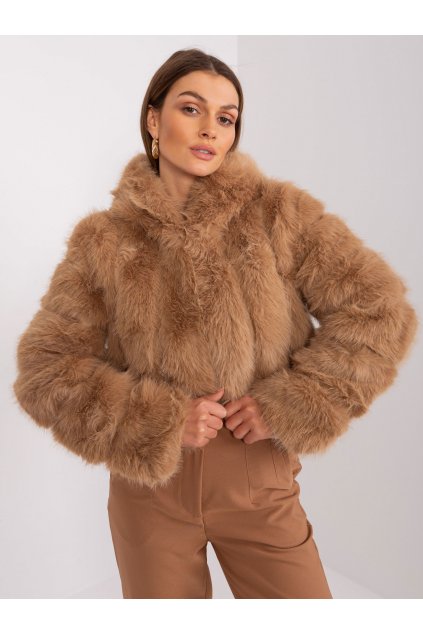 Hnedá zimná dámska bunda kód AT-KR-2378.97P