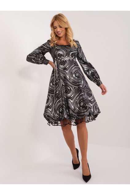 Dámske čierno-strieborne šaty večerné kód produktu LK-SK-509565.07
