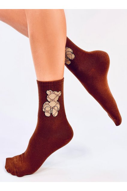 Damske ponožky hnedé SK-LY7100-1