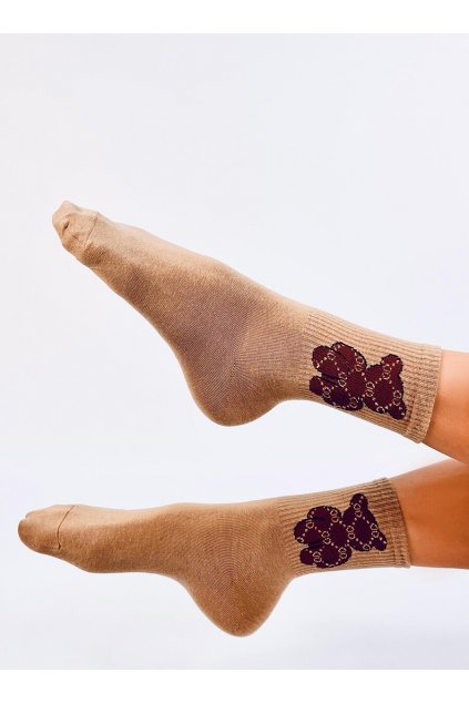 Damske ponožky béžové SK-LY7100-1