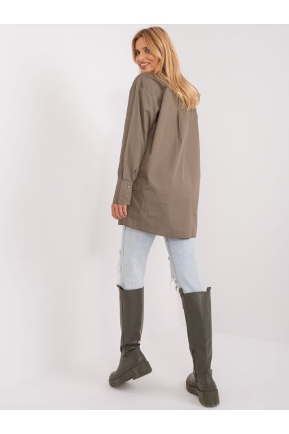 Dámske Košeľa farba Khaki kód BA-KS-0378.60 (Farba Khaki, Veľkosť S)