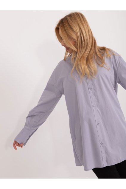 Dámske Košeľa farba Sivá kód BA-KS-0378.60 (Farba Sivá, Veľkosť L)