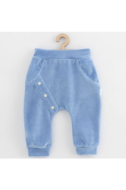 Dojčenské semiškové tepláky New Baby Suede clothes modrá