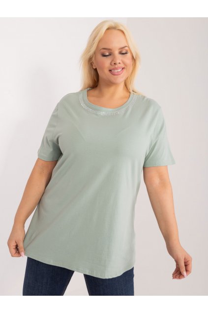 Dámska blúzka plus size pistáciová PM-BZ-GW2380.54