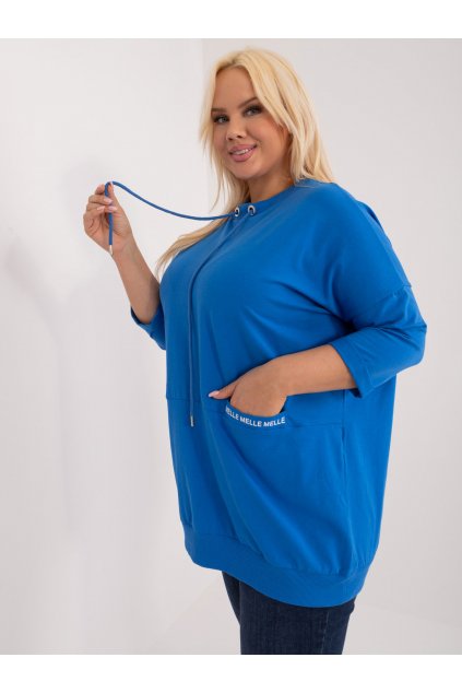 Dámska blúzka plus size tmavo-modrá RV-BZ-14001.46