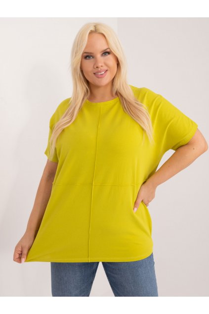 Dámska blúzka plus size limetková-zelená RV-BZ-14006.06X