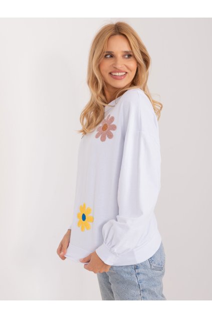 Dámska blúzka bez kapucne biela DHJ-BZ-8856.39 (Farba Biela, Veľkosť ONE SIZE)