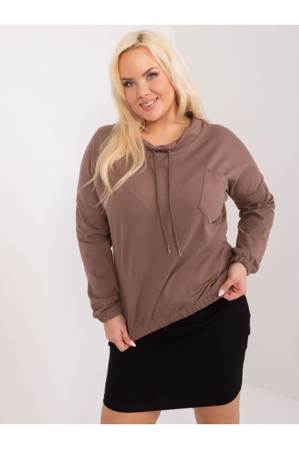 Dámska blúzka plus size hnedá RV-BZ-9234.38