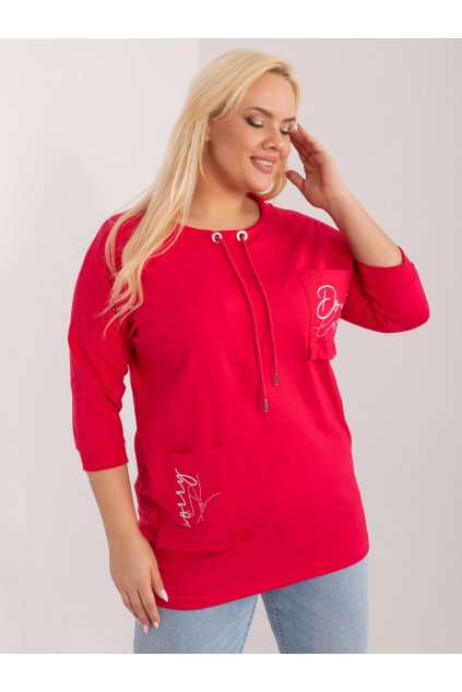 Dámska blúzka plus size červená RV-BZ-9357.37