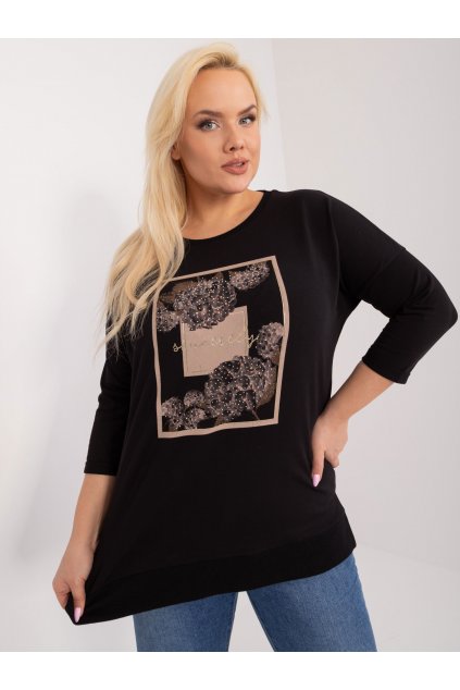 Dámska blúzka plus size čierna RV-BZ-9404.07