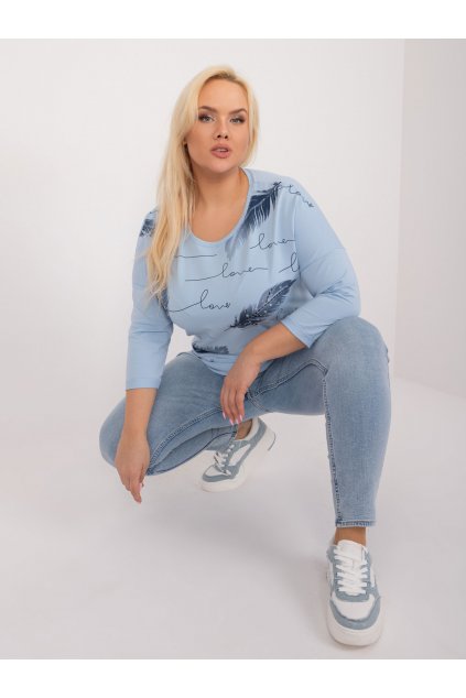 Dámska blúzka plus size svetlo-modrá RV-BZ-9433.81