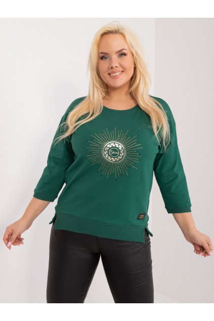 Dámska blúzka plus size tmavo-zelená RV-BZ-9445.91