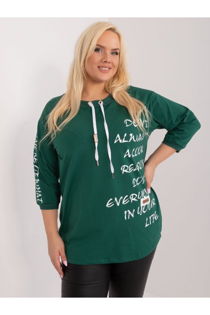 Dámska blúzka plus size tmavo-zelená RV-BZ-9450.36