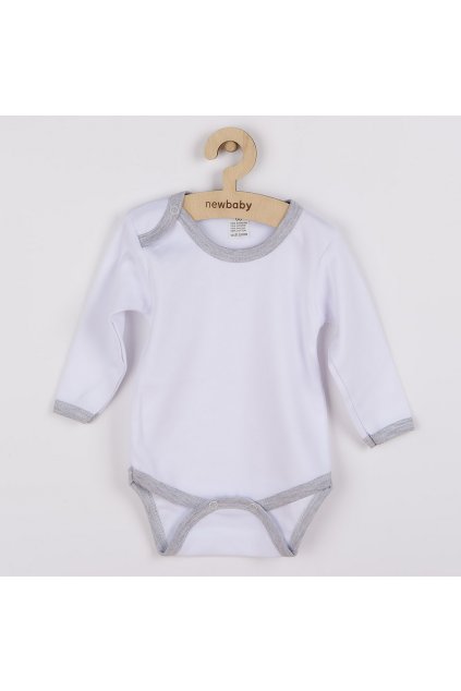 Dojčenské body New Baby so sivým lemom