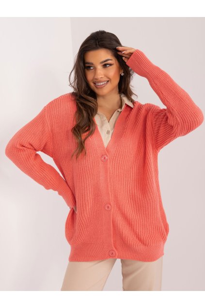 Dámsky sveter farba Koralová kód BA-SW-0321.68P (Farba Koralová, Veľkosť ONE SIZE)