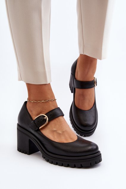 Zazoo 20166 Kožené lodičky Černé (Veľkosť 39)