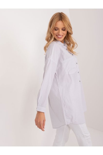 Dámske Košeľa farba Bielo-sivá kód BP-KS-1012V-2.70 (Farba Bielo-sivá, Veľkosť S)