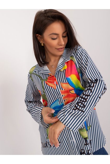 Dámske Košeľa farba Bielo-modrá kód DHJ-KS-18850-1.99 (Farba Bielo-modrá, Veľkosť ONE SIZE)