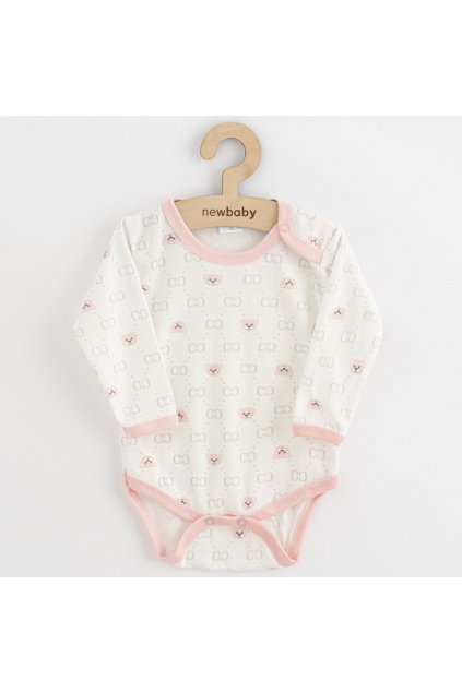 Dojčenské body New Baby Classic II medvedík ružový