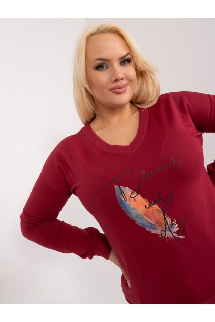 Dámska blúzka plus size bordová RV-BZ-8375.01