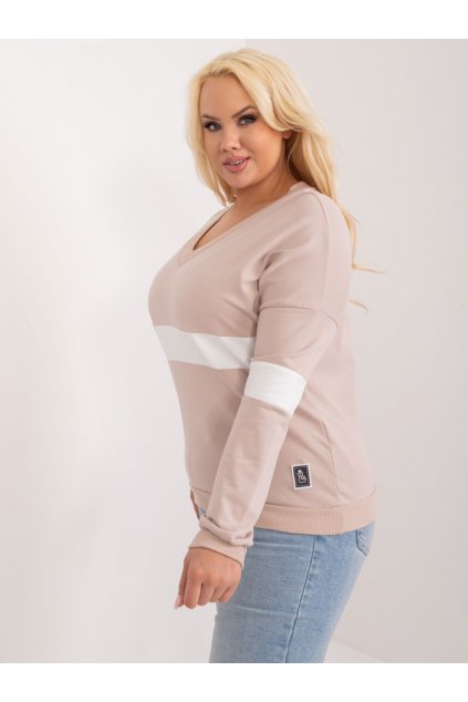 Dámska blúzka plus size béžová RV-BZ-9114.33X