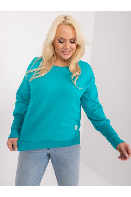 Dámska blúzka plus size tyrkysová RV-BZ-9144.37