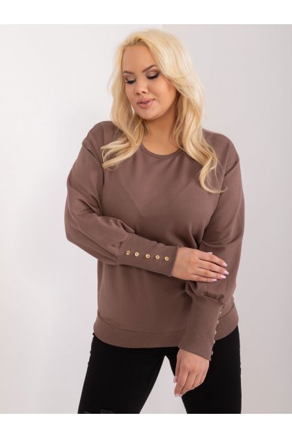 Dámska blúzka plus size hnedá RV-BZ-9227.33X