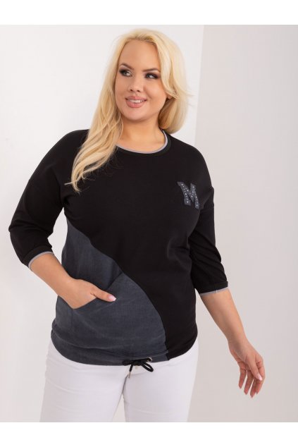 Dámska blúzka plus size čierna RV-BZ-9398.20