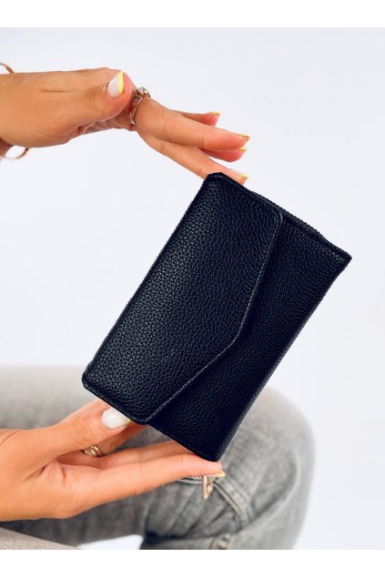 Dámska čierna peňaženka z eko kože kód PN- AAA -10-PF-MD-10048