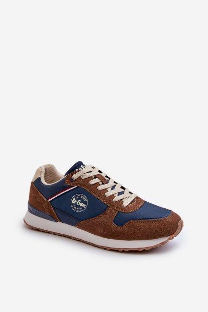 Pánske tenisky  hnedé kód obuvi LCW-24-03-2334M BROWN/NAVY