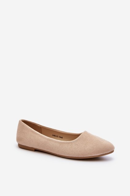 Dámske balerínky  béžové kód obuvi 24BL02-7640 BEIGE