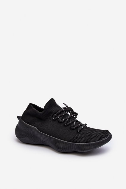 Dámske čierne tenisky na nízkom podpätku z textilu kód obuvi TE- CCC -01-G-23 BLACK : Naše topky dnes