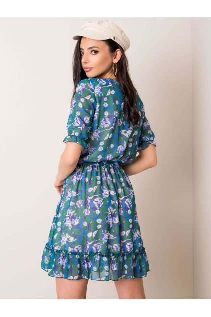 Dámske zelene šaty s podtlačeným vzorom kód produktu LK-SK-507627.39