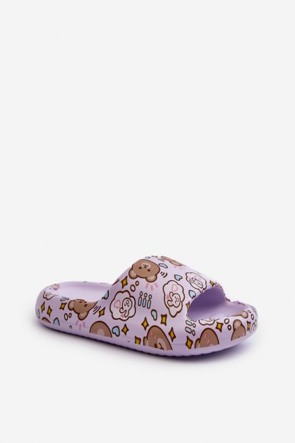 Detské šľapky  fialové kód obuvi M375 L.PURPLE