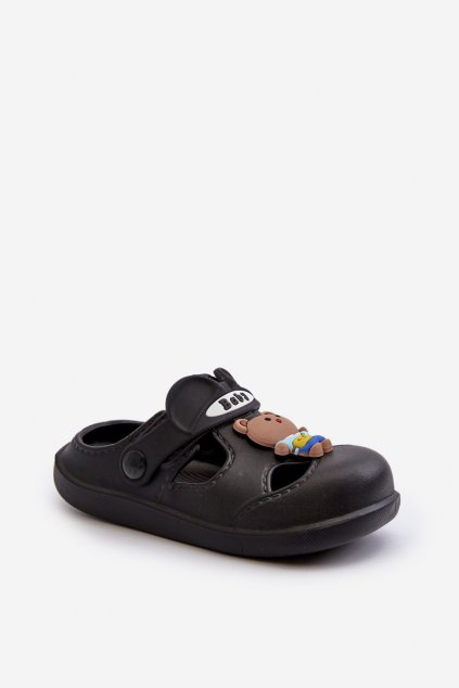 Detské šľapky  čierne kód obuvi M385 BLACK
