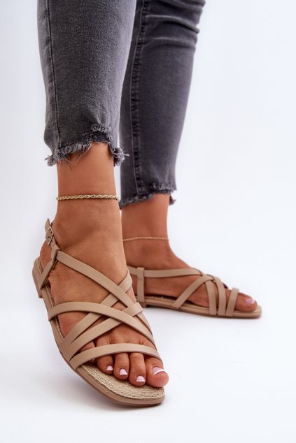 Ploché Dámske Sandále big star nn274012 beige / NN274012 BEŻ (Veľkosť 36)