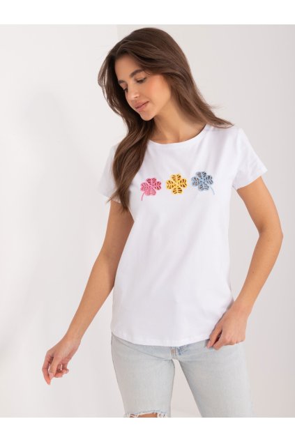 Dámske s aplikáciou farba biela kód RV-TS-9666.05X