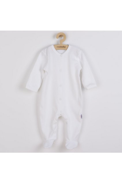 Dojčenský bavlnený overal New Baby Practical biely chlapec
