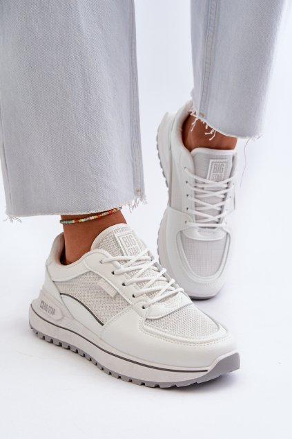 Dámske biele tenisky na nízkom podpätku z textilu kód obuvi TE- CCC -01-NN274A089 : Naše topky dnes