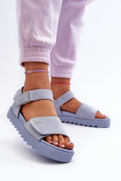 [Dámske semišové Sandále na platforme big star nn274706 modré] / (Veľkosť 36)