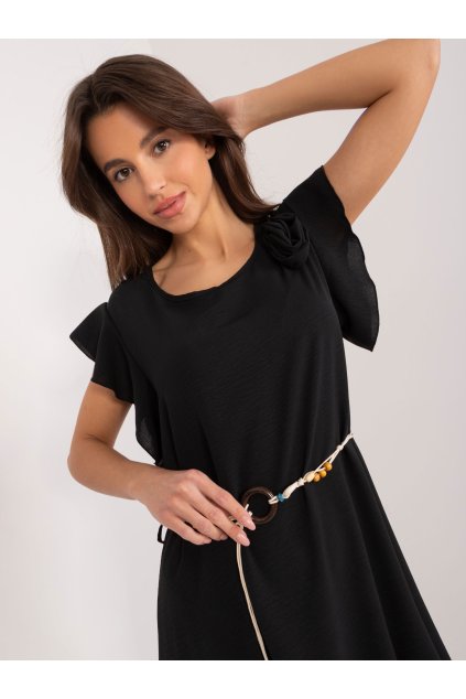 Dámske čierne šaty letne kód produktu DHJ-SK-8921.21 (Farba Čierna, Veľkosť ONE SIZE)