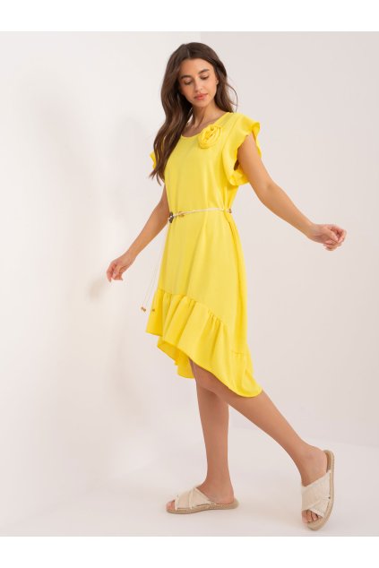 Dámske žlte šaty letne kód produktu DHJ-SK-8921.98 (Farba Žltá, Veľkosť ONE SIZE)